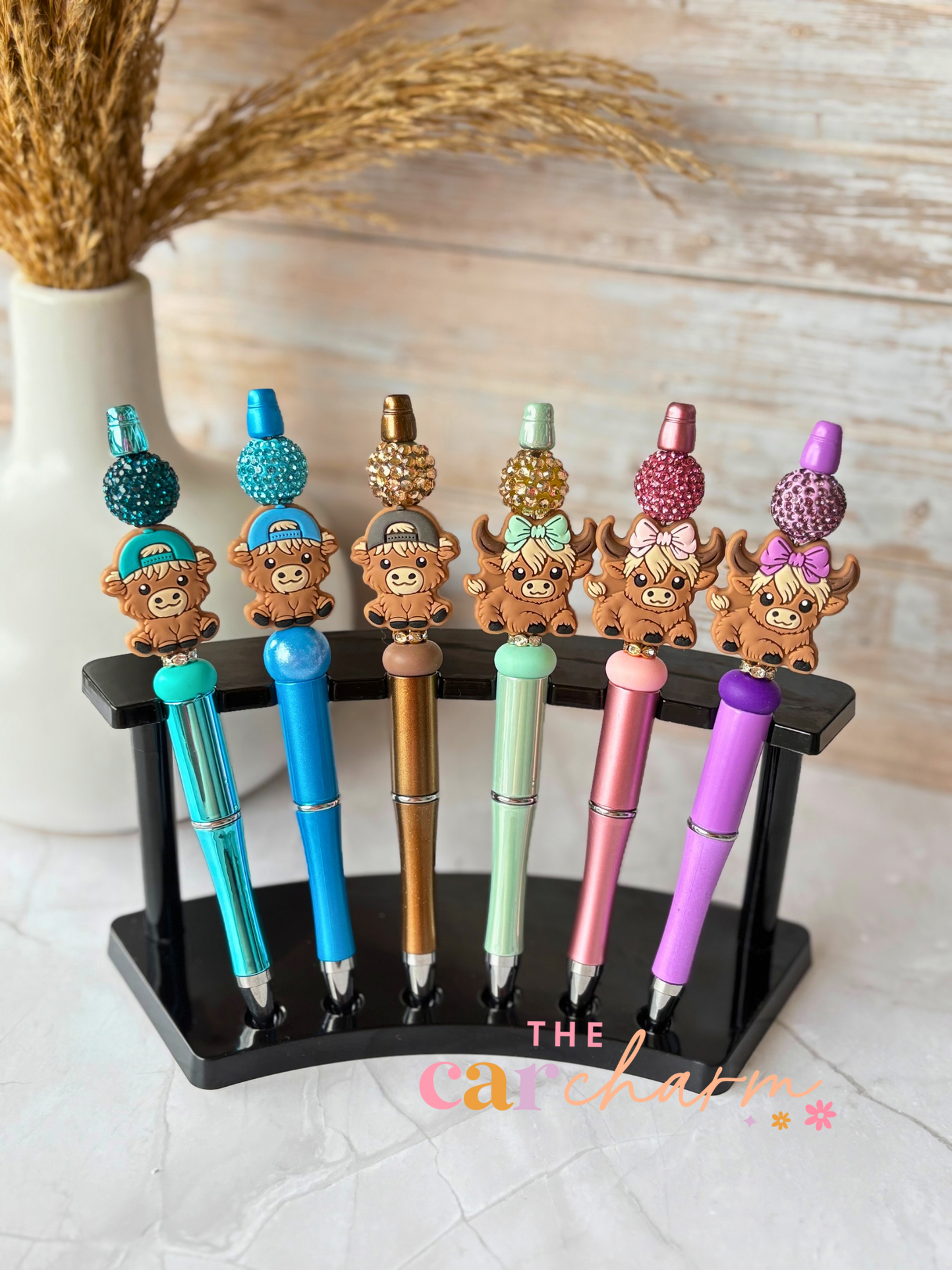 Highland Cow Beaded Pen