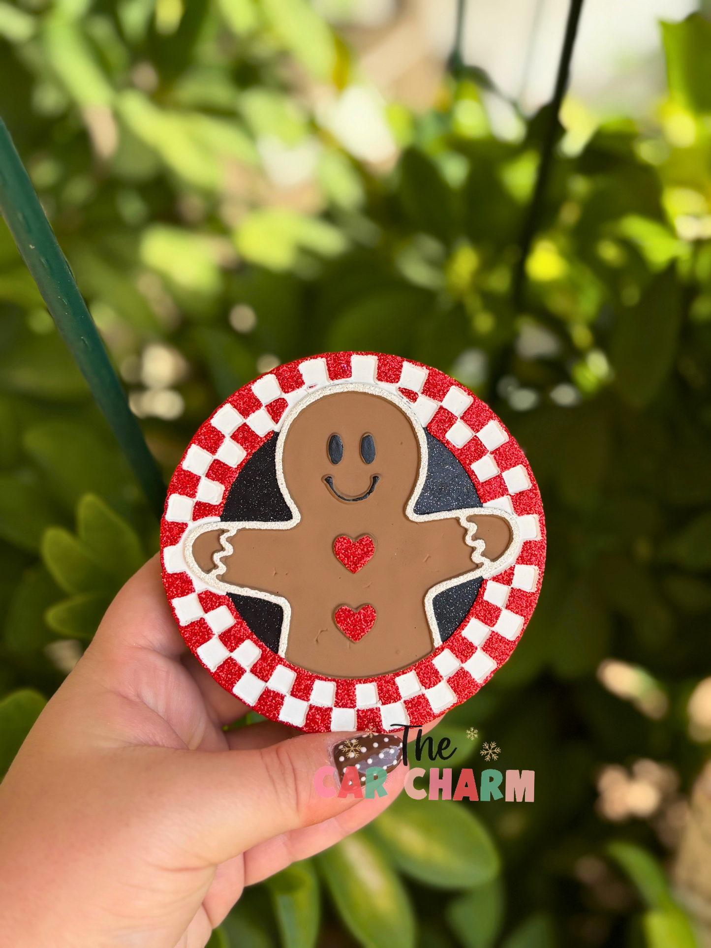 Checkered Gingerbread Man Freshie