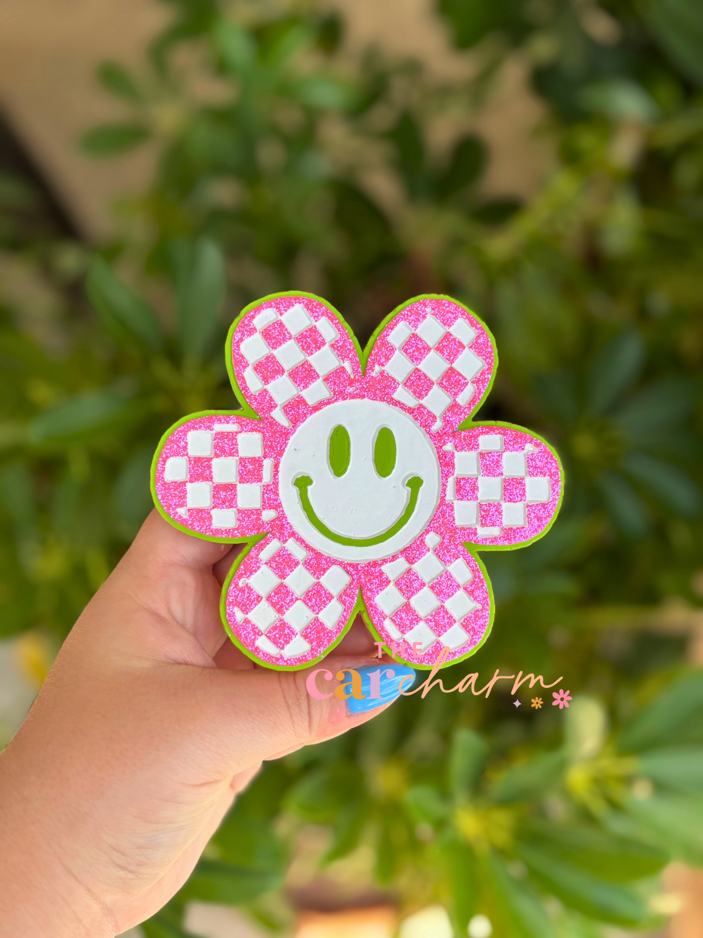 Checkered Daisy Smiley Freshie