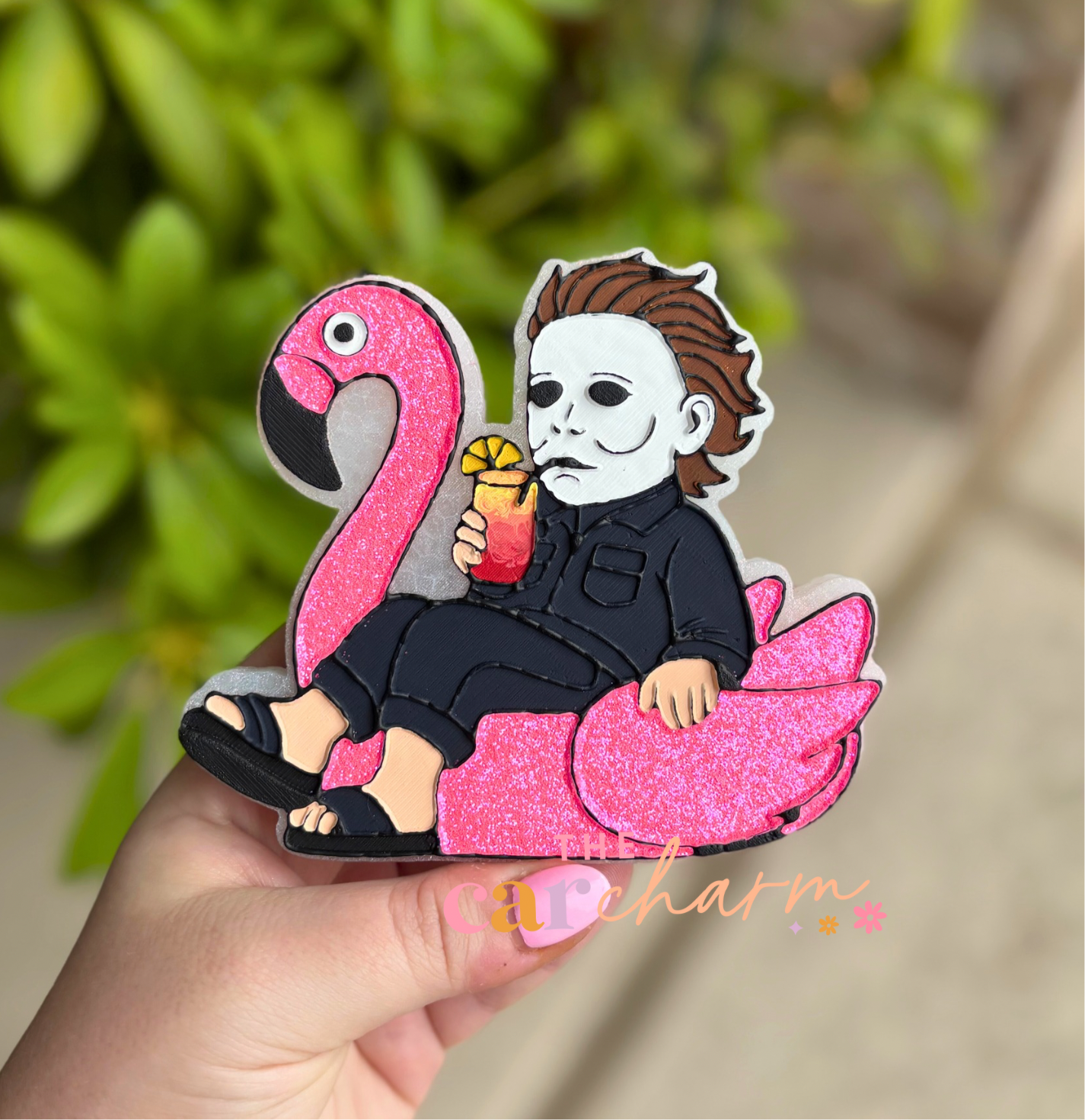 Masked Slasher on Flamingo Floatie Freshie