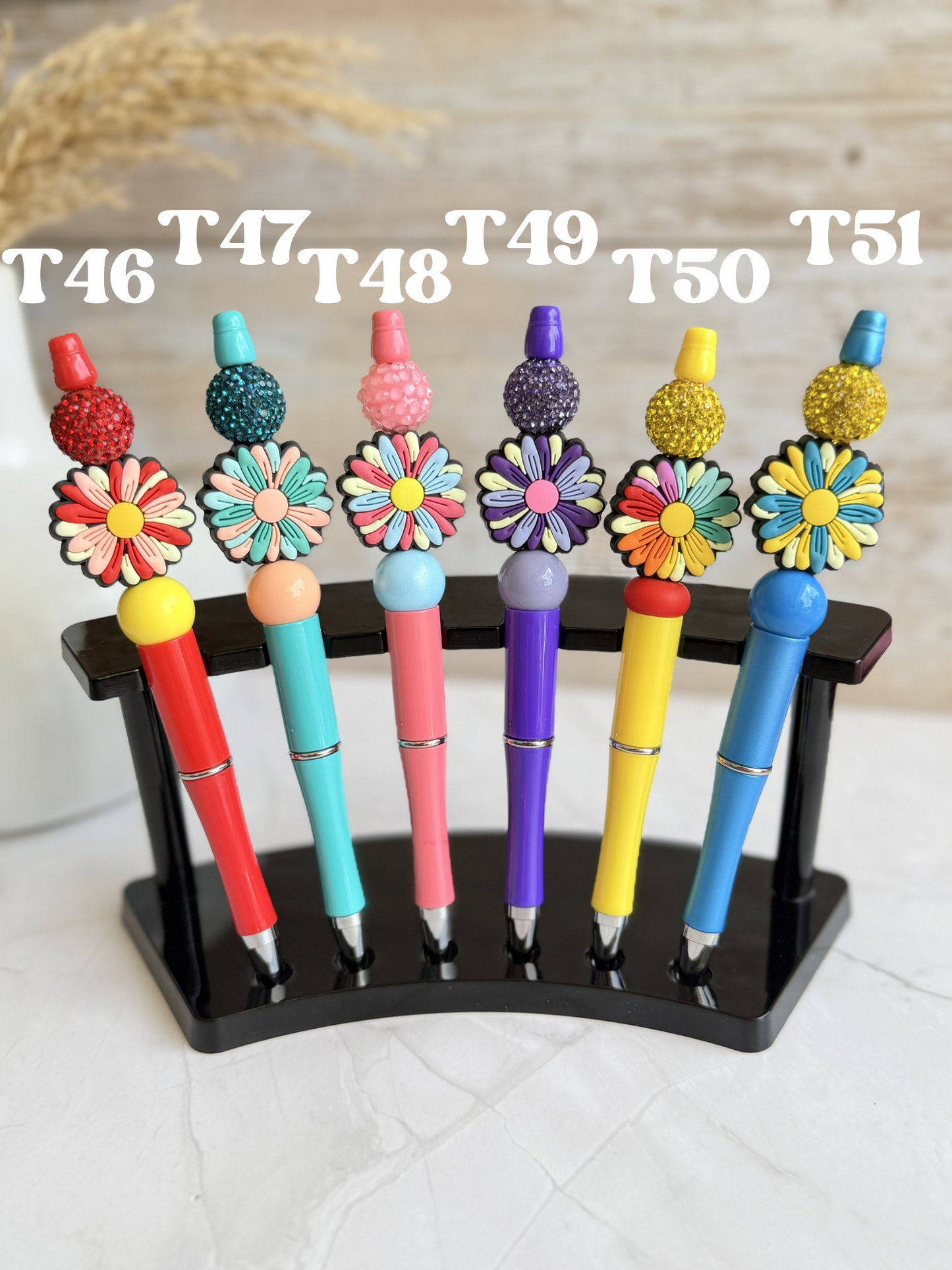Pinwheel Flower Beaded Pen