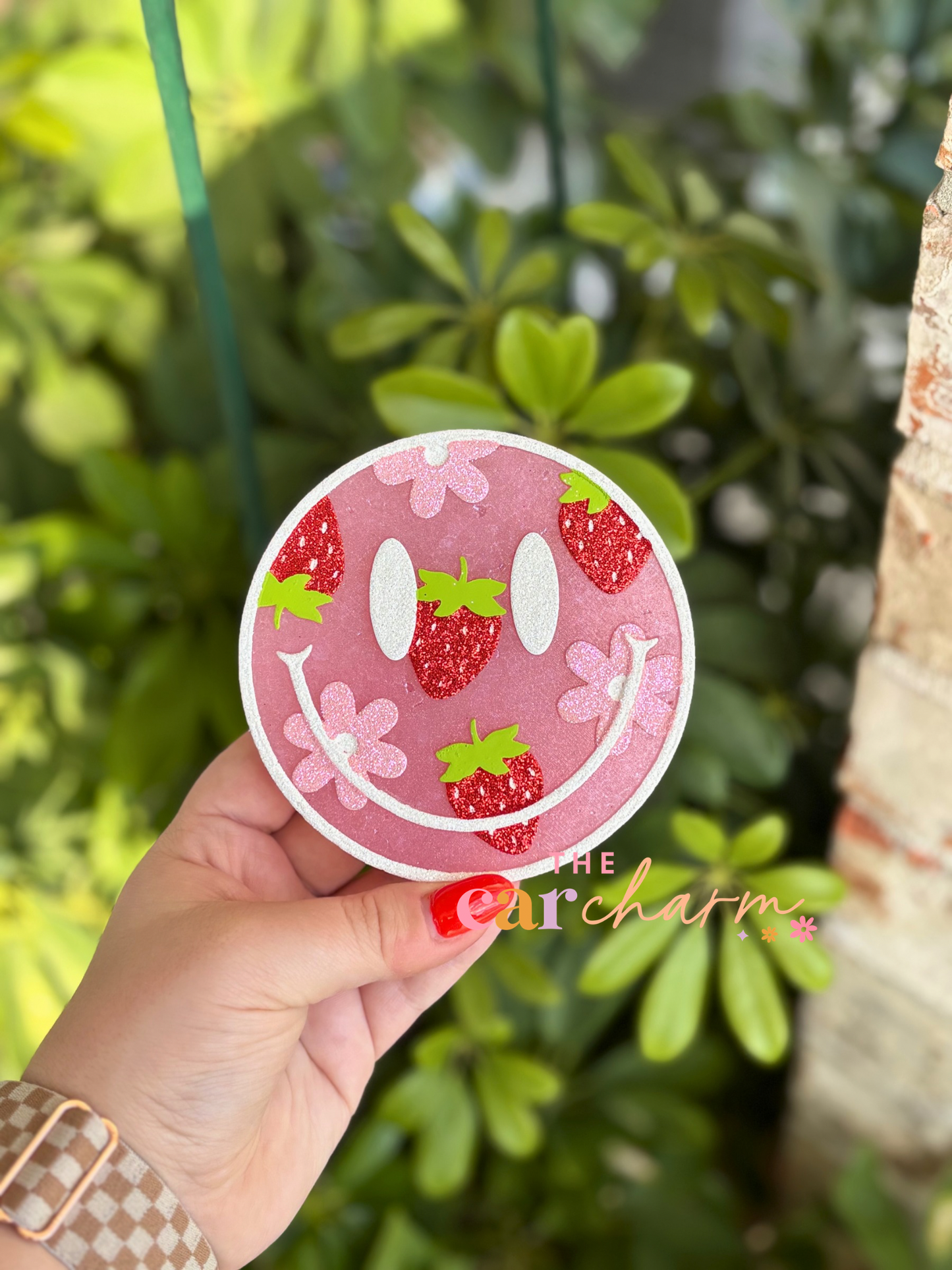 Floral Strawberry Smiley Freshie
