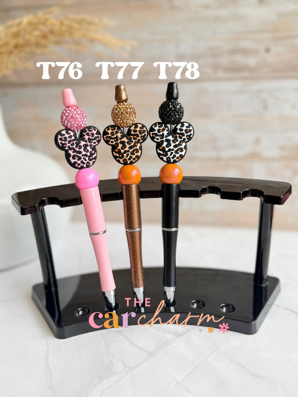 Leopard Minnie Mouse Beaded Pen