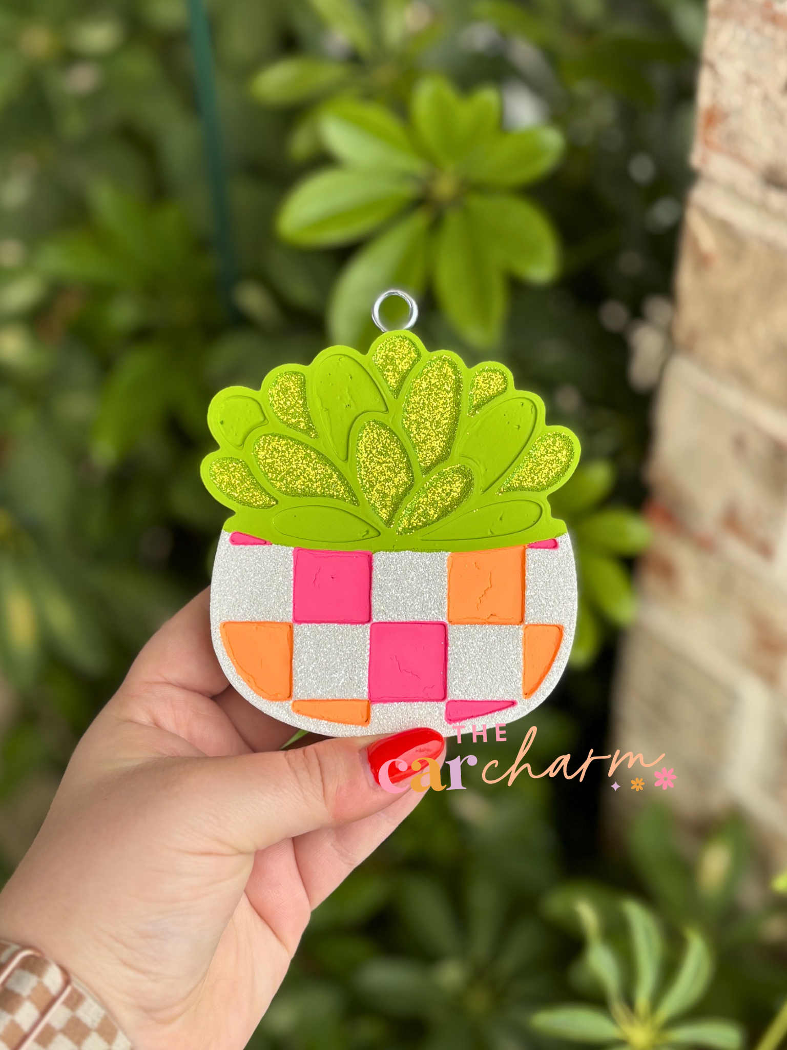 car succulent Checkered Succulent Freshie