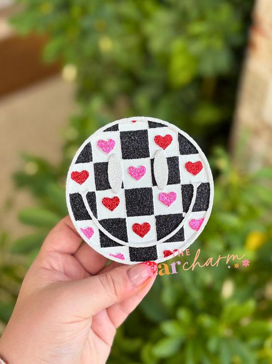 Checkered Heart Smiley Freshie