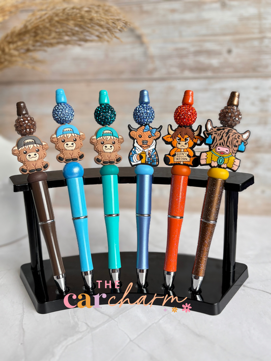 Highland Cow Beaded Pen
