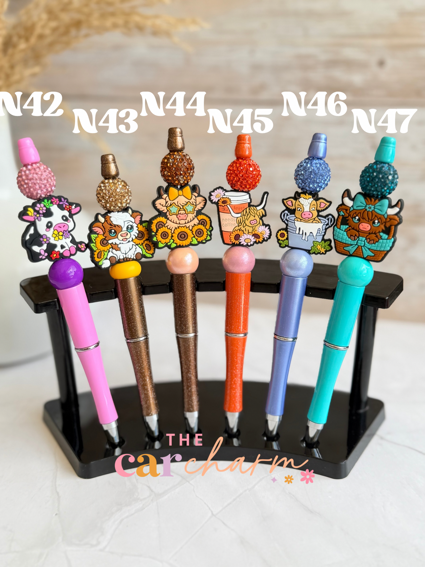 Highland Cow Beaded Pen