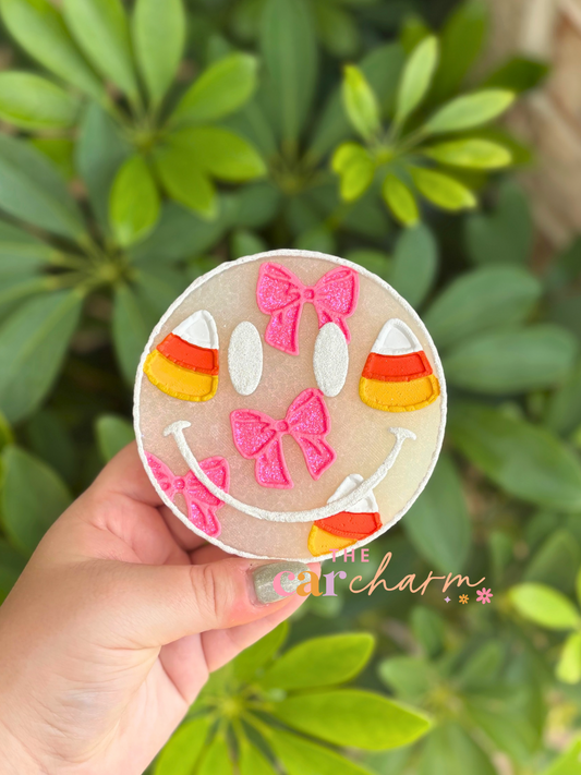 Candy Corn Bow Smiley Freshie