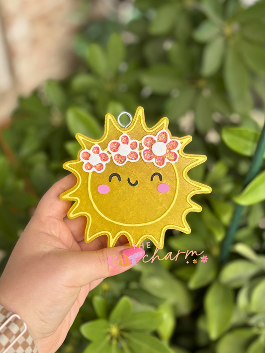 Sun W/ Flower Headband Freshie