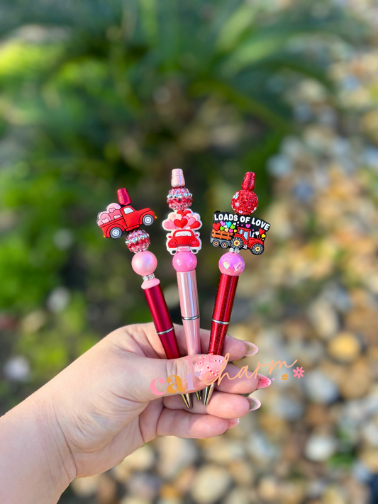 Valentine Truck Beaded Pen