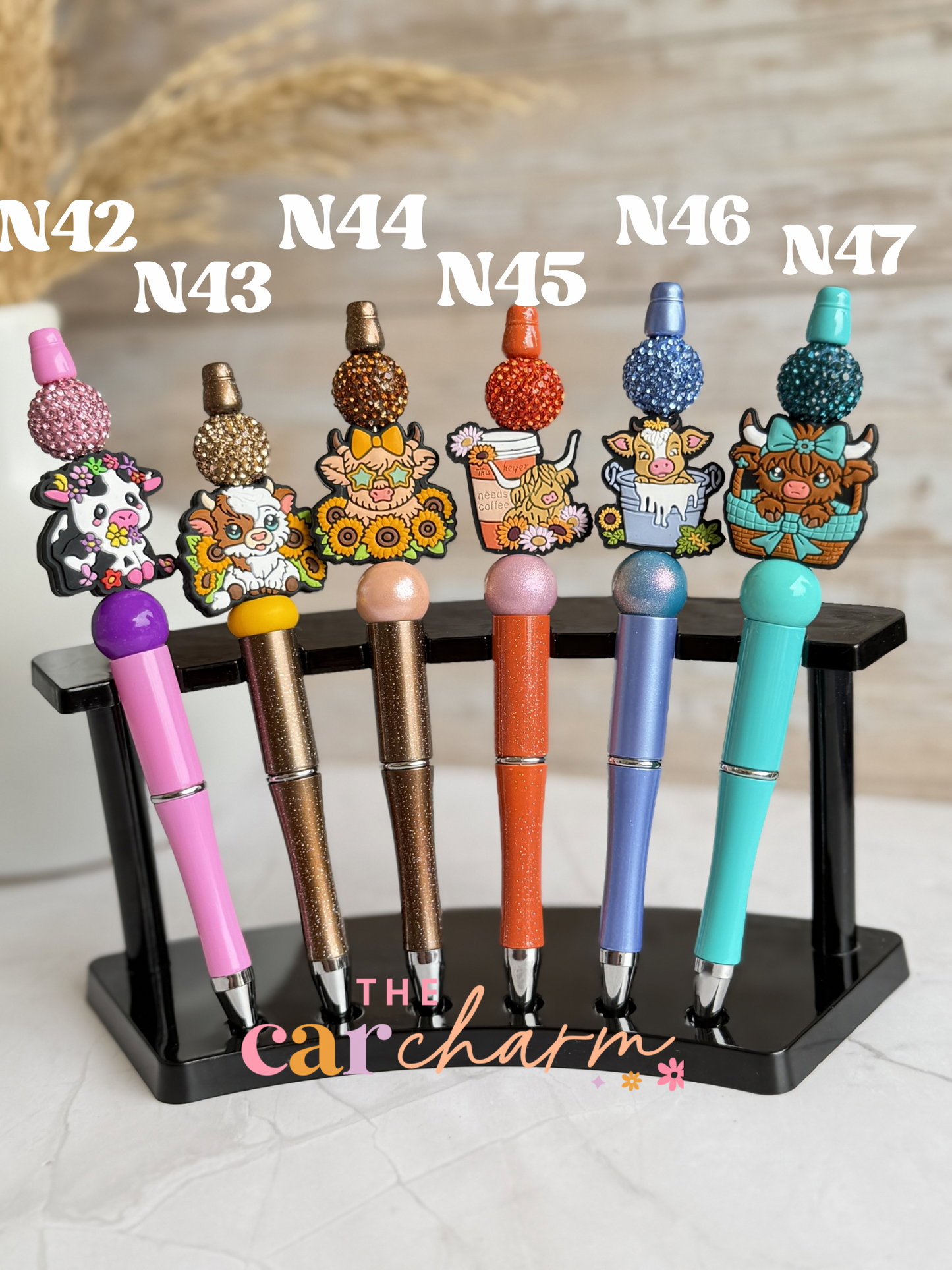 Highland Cow Beaded Pen