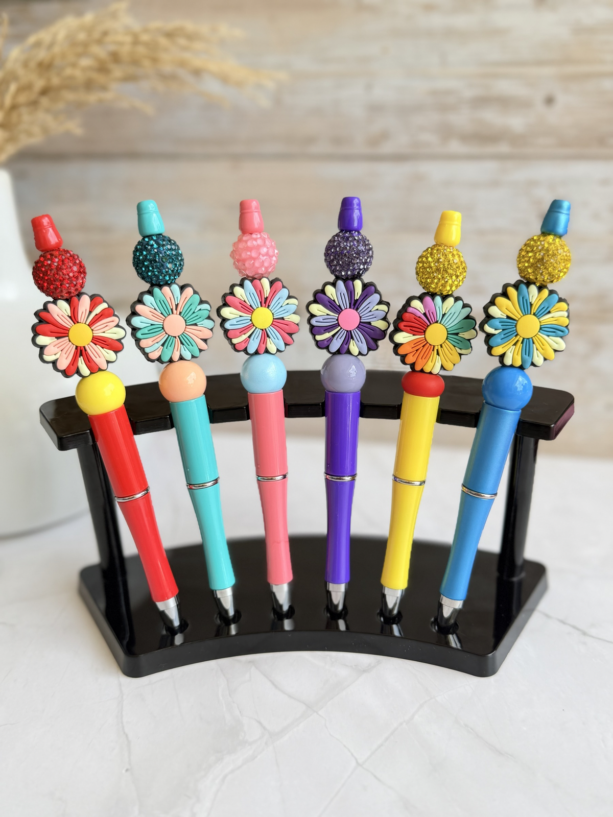 Pinwheel Flower Beaded Pen
