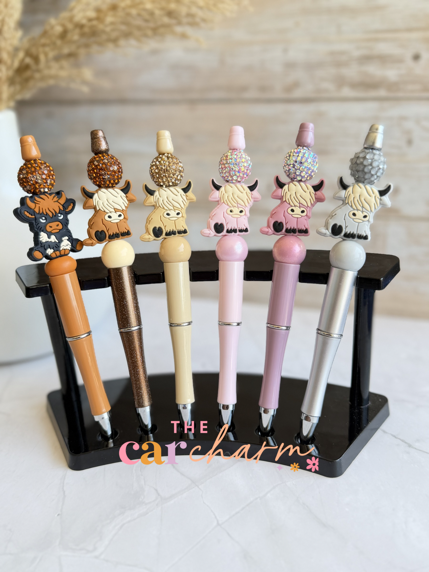 Highland Cow Beaded Pen