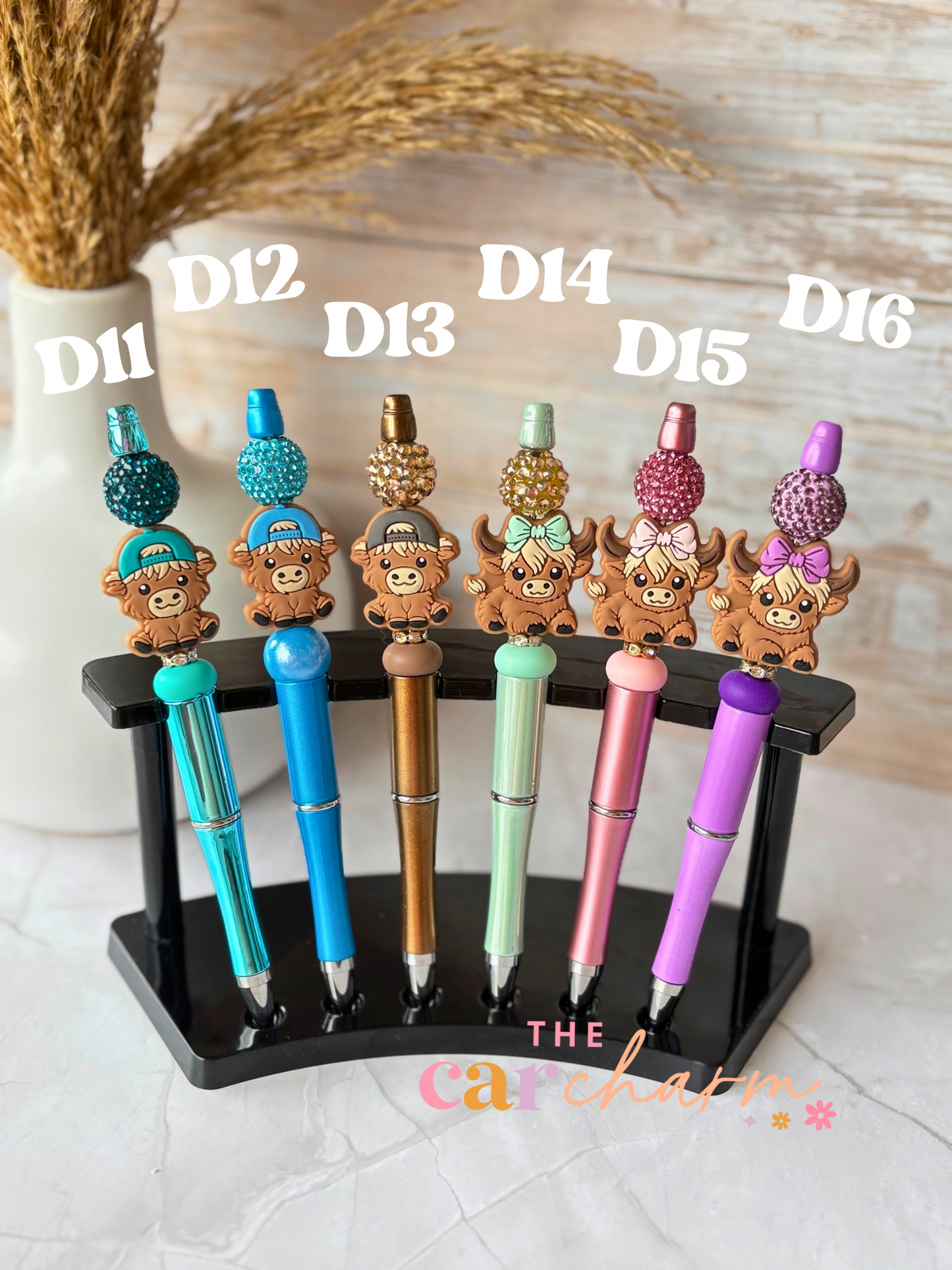 Highland Cow Beaded Pen