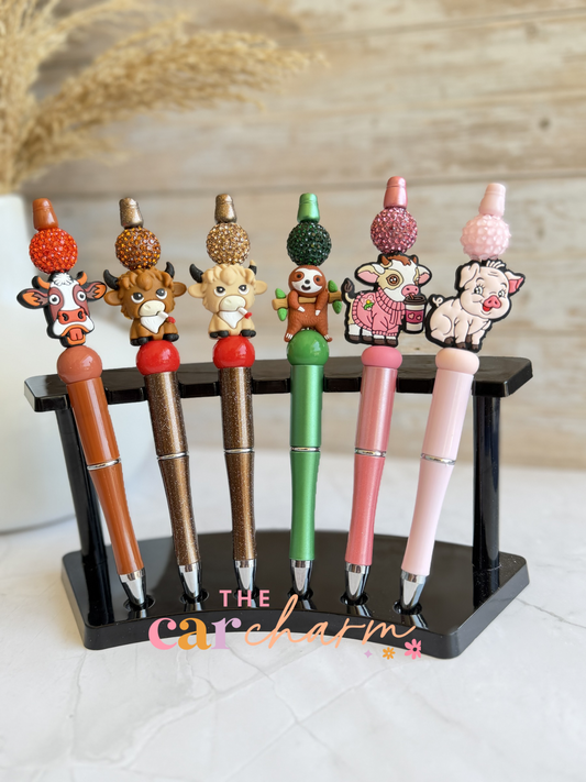 Highland Cow Beaded Pen