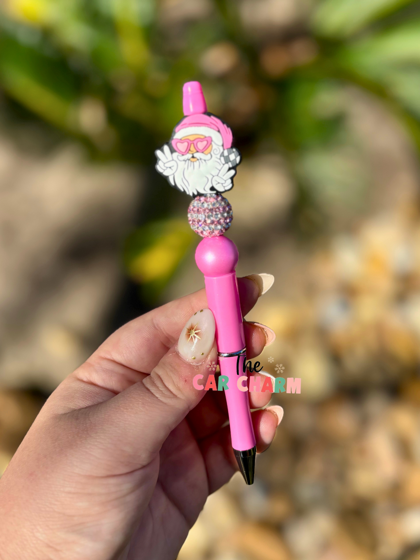 Pink Santa Beaded Pen