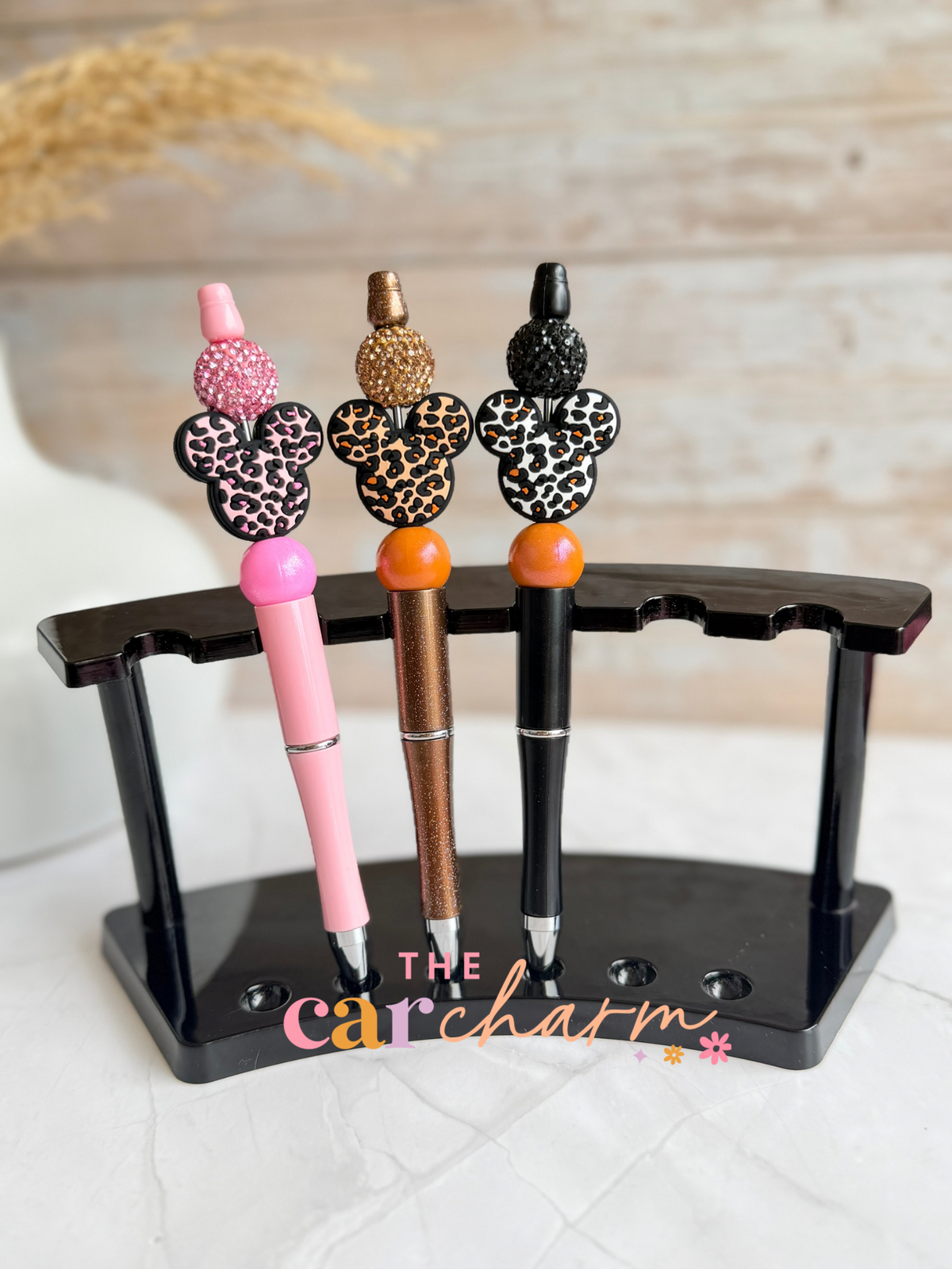 Leopard Minnie Mouse Beaded Pen