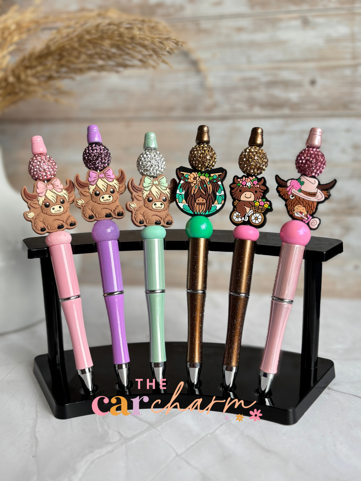 Highland Cow Beaded Pen