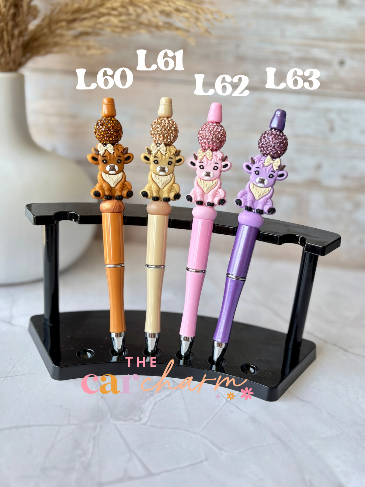 Highland Cow Beaded Pen