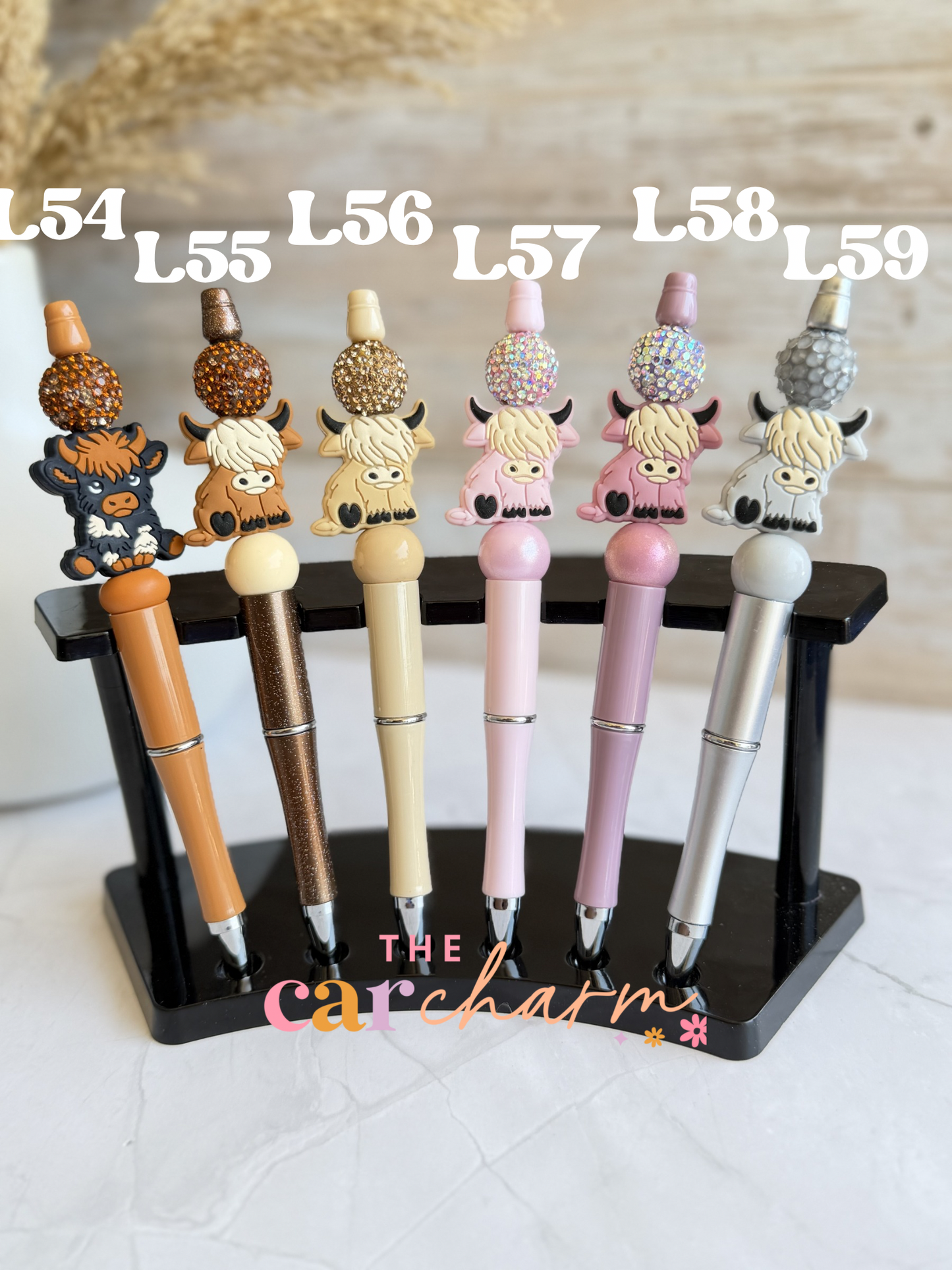 Highland Cow Beaded Pen