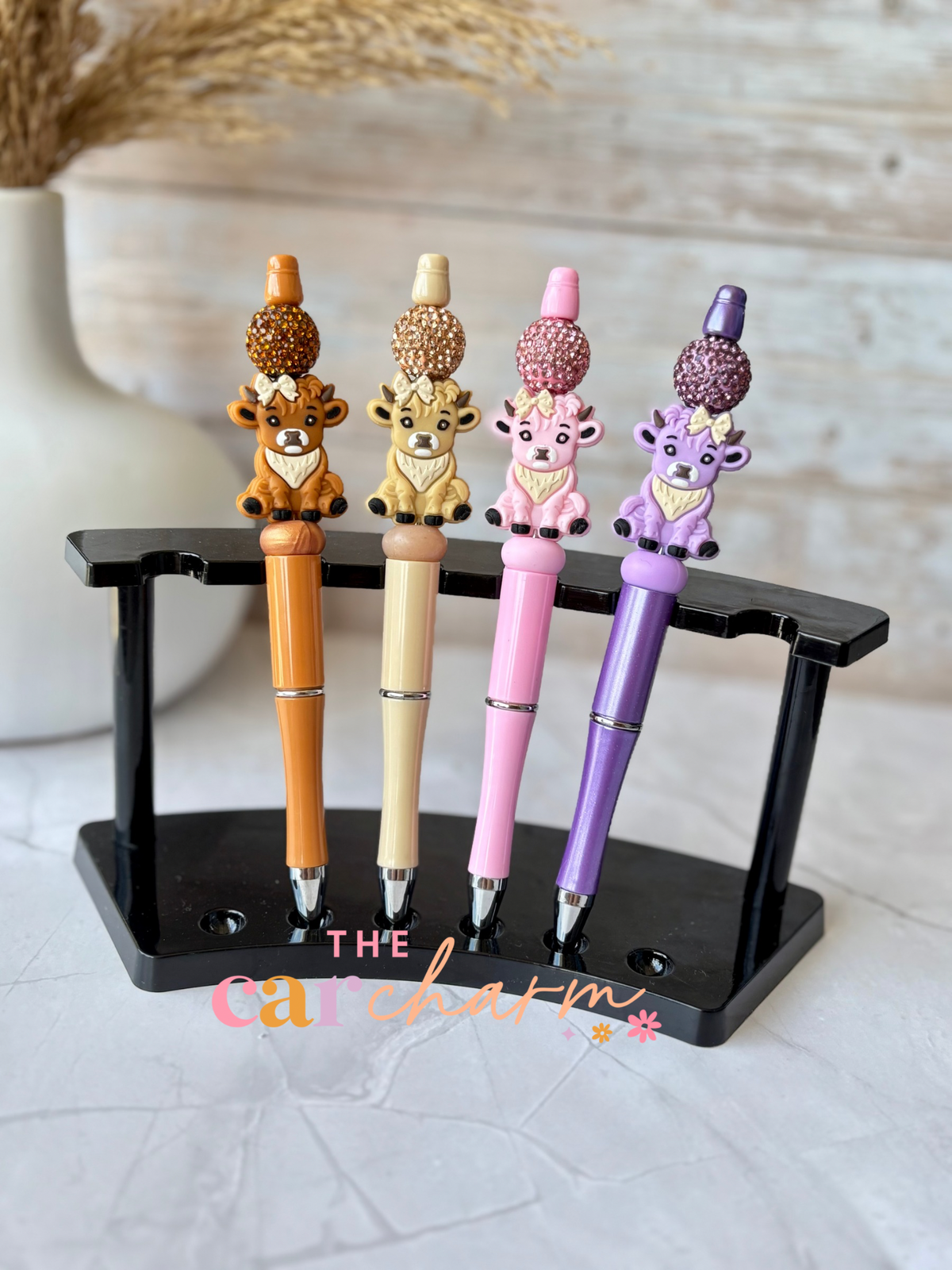 Highland Cow Beaded Pen