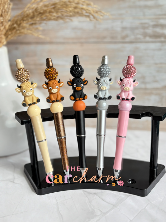 Highland Cow Beaded Pen