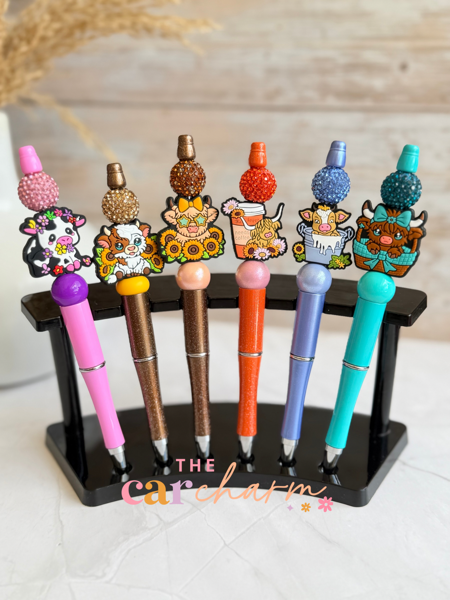 Highland Cow Beaded Pen